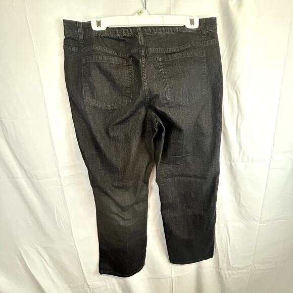 CJ Banks Jeans Women size 16W Petite stretch 36x29 Black straight - Picture 7 of 12
